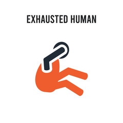 exhausted human vector icon on white background. Red and black colored exhausted human icon. Simple element illustration sign symbol EPS