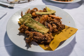 Traditional Italian dish - Mix deep fried seafood.