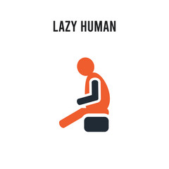 lazy human vector icon on white background. Red and black colored lazy human icon. Simple element illustration sign symbol EPS