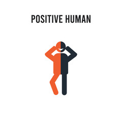 positive human vector icon on white background. Red and black colored positive human icon. Simple element illustration sign symbol EPS