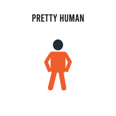 pretty human vector icon on white background. Red and black colored pretty human icon. Simple element illustration sign symbol EPS