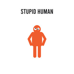 stupid human vector icon on white background. Red and black colored stupid human icon. Simple element illustration sign symbol EPS
