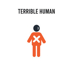 terrible human vector icon on white background. Red and black colored terrible human icon. Simple element illustration sign symbol EPS