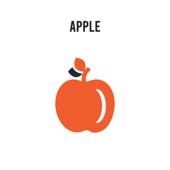Apple vector icon on white background. Red and black colored Apple icon. Simple element illustration sign symbol EPS