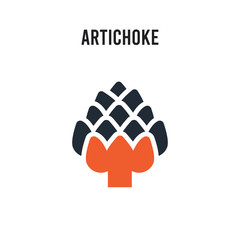 Artichoke vector icon on white background. Red and black colored Artichoke icon. Simple element illustration sign symbol EPS