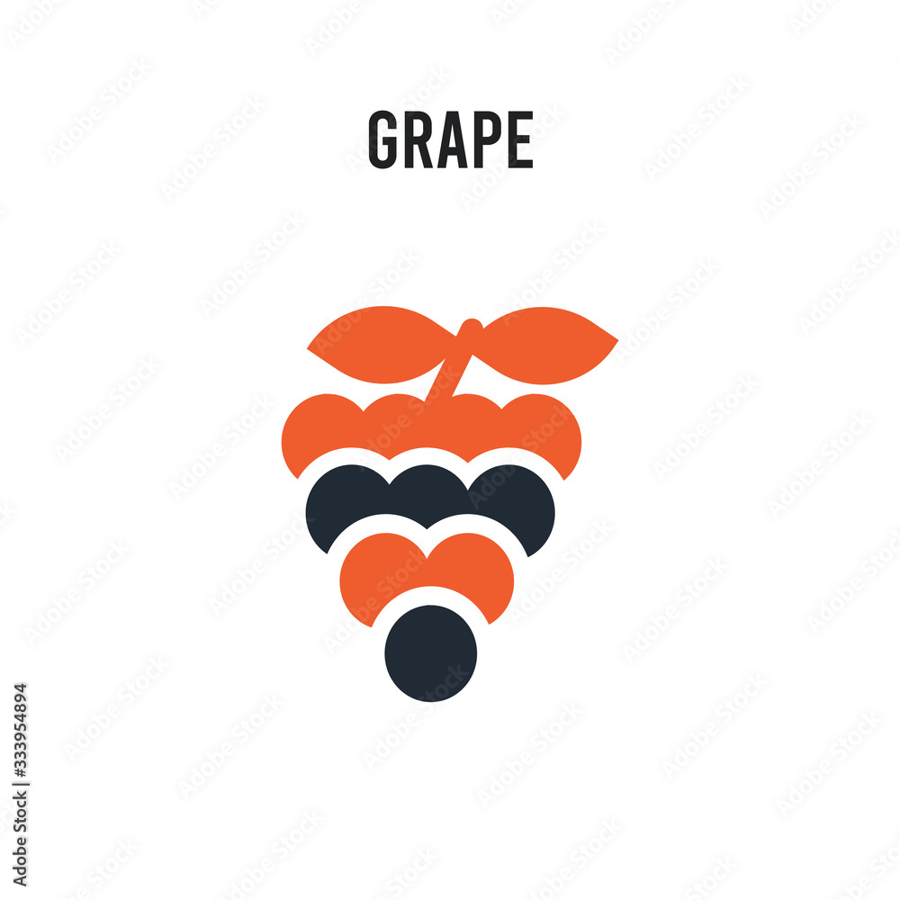 Poster grape vector icon on white background. red and black colored grape icon. simple element illustration