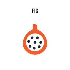 Fig vector icon on white background. Red and black colored Fig icon. Simple element illustration sign symbol EPS