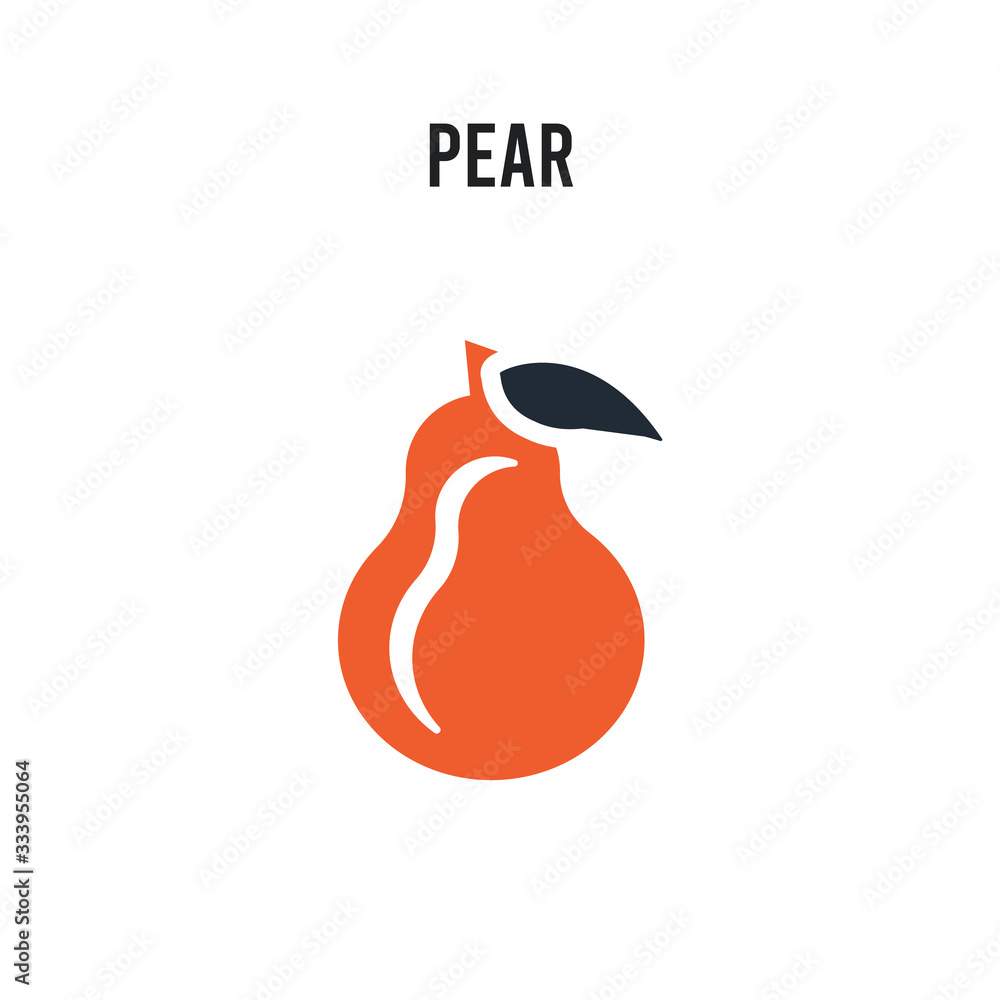 Poster pear vector icon on white background. red and black colored pear icon. simple element illustration s
