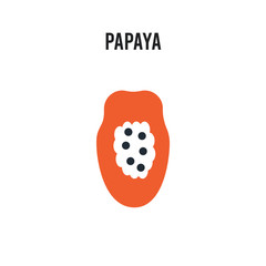 Papaya vector icon on white background. Red and black colored Papaya icon. Simple element illustration sign symbol EPS