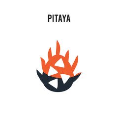 Pitaya vector icon on white background. Red and black colored Pitaya icon. Simple element illustration sign symbol EPS