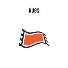 Rugs vector icon on white background. Red and black colored Rugs icon. Simple element illustration sign symbol EPS