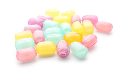 Sweet candies on white background