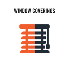 Window coverings vector icon on white background. Red and black colored Window coverings icon. Simple element illustration sign symbol EPS
