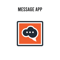 message app vector icon on white background. Red and black colored message app icon. Simple element illustration sign symbol EPS