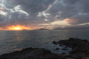 A photo at sunset taken from Tellaro