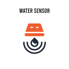 water sensor vector icon on white background. Red and black colored water sensor icon. Simple element illustration sign symbol EPS