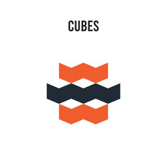 Cubes vector icon on white background. Red and black colored Cubes icon. Simple element illustration sign symbol EPS