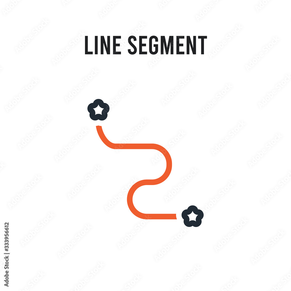 Poster line segment vector icon on white background. red and black colored line segment icon. simple elemen