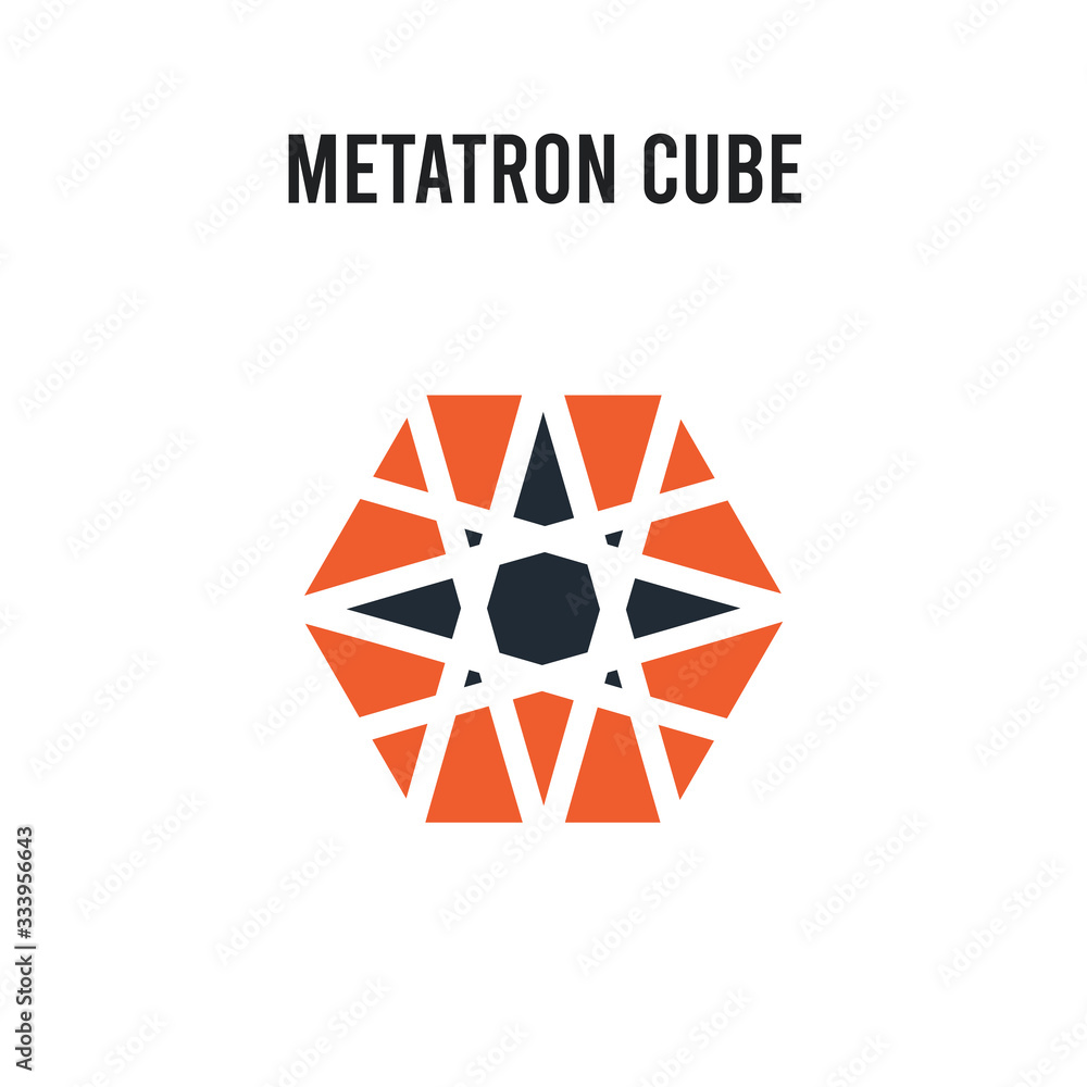 Poster metatron cube vector icon on white background. red and black colored metatron cube icon. simple elem