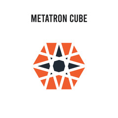 Metatron cube vector icon on white background. Red and black colored Metatron cube icon. Simple element illustration sign symbol EPS