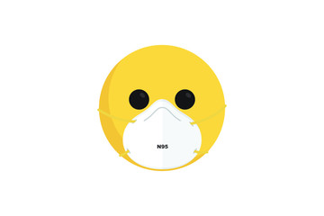 Coronavirus Covid-19 Emojis Emoticon with N95 Face Mask 
