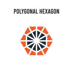 Polygonal hexagon vector icon on white background. Red and black colored Polygonal hexagon icon. Simple element illustration sign symbol EPS