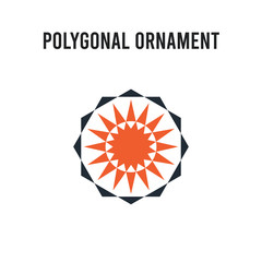 Polygonal ornament vector icon on white background. Red and black colored Polygonal ornament icon. Simple element illustration sign symbol EPS