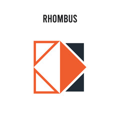 Rhombus vector icon on white background. Red and black colored Rhombus icon. Simple element illustration sign symbol EPS