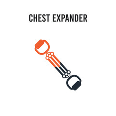 Chest expander vector icon on white background. Red and black colored Chest expander icon. Simple element illustration sign symbol EPS