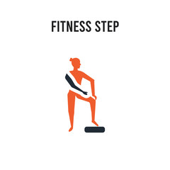 fitness Step vector icon on white background. Red and black colored fitness Step icon. Simple element illustration sign symbol EPS