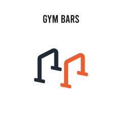 Gym bars vector icon on white background. Red and black colored Gym bars icon. Simple element illustration sign symbol EPS