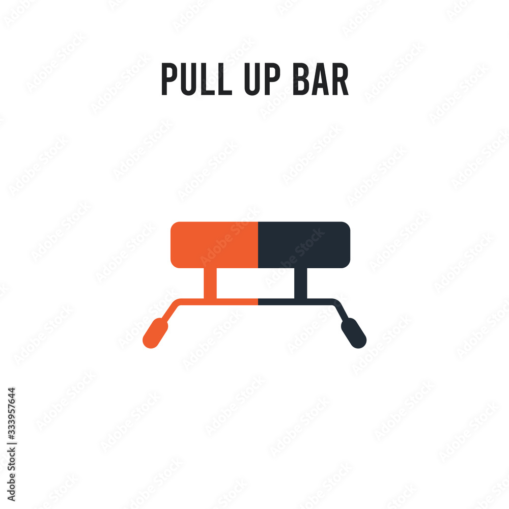 Poster pull up bar vector icon on white background. red and black colored pull up bar icon. simple element 