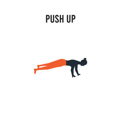 Push up vector icon on white background. Red and black colored Push up icon. Simple element illustration sign symbol EPS