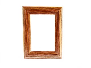 wooden picture frame isolated on white background