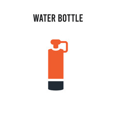 Water bottle vector icon on white background. Red and black colored Water bottle icon. Simple element illustration sign symbol EPS