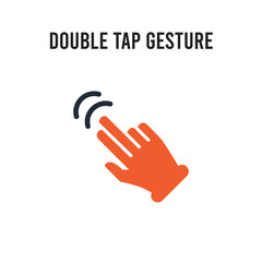 Double Tap gesture vector icon on white background. Red and black colored Double Tap gesture icon. Simple element illustration sign symbol EPS
