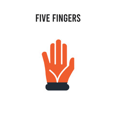 Five Fingers vector icon on white background. Red and black colored Five Fingers icon. Simple element illustration sign symbol EPS
