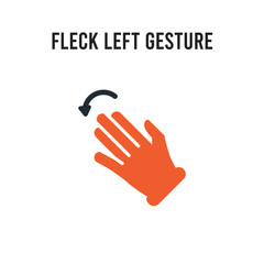 Fototapeta premium Fleck Left gesture vector icon on white background. Red and black colored Fleck Left gesture icon. Simple element illustration sign symbol EPS