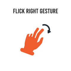 Obraz premium Flick Right gesture vector icon on white background. Red and black colored Flick Right gesture icon. Simple element illustration sign symbol EPS