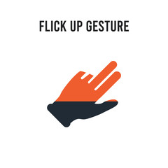 Flick Up gesture vector icon on white background. Red and black colored Flick Up gesture icon. Simple element illustration sign symbol EPS