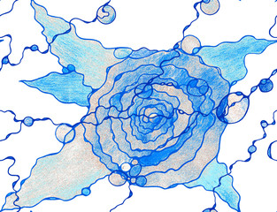 Blue Dreams floral seamless abstract pattern