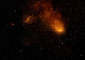 Being shone nebula and star field. 3D rendering - obrazy, fototapety, plakaty