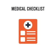 medical Checklist vector icon on white background. Red and black colored medical Checklist icon. Simple element illustration sign symbol EPS