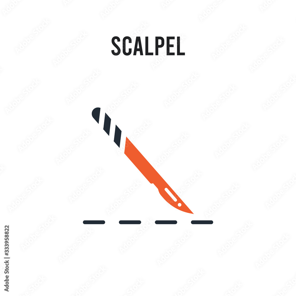 Aufkleber scalpel vector icon on white background. red and black colored scalpel icon. simple element illustra