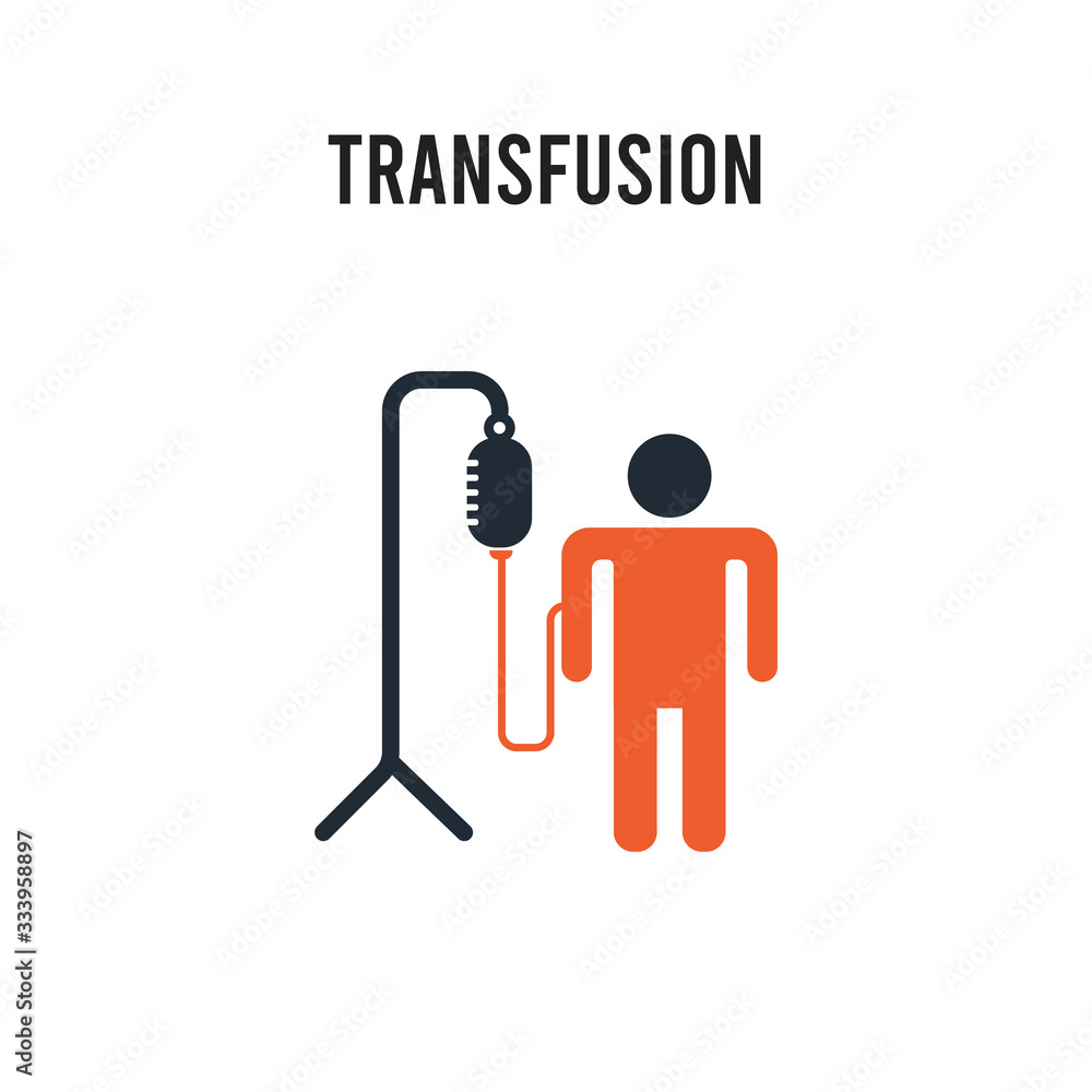 Poster transfusion vector icon on white background. red and black colored transfusion icon. simple element 