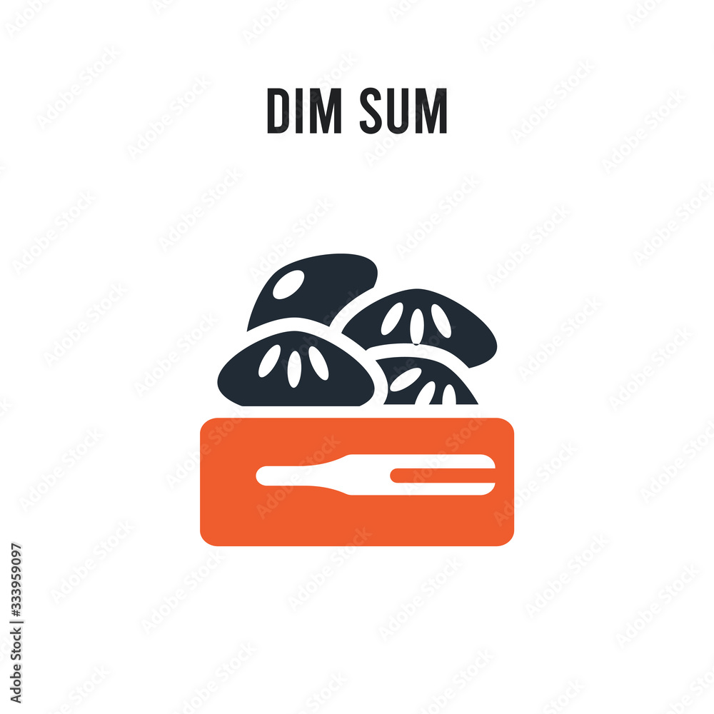 Poster dim sum vector icon on white background. red and black colored dim sum icon. simple element illustra