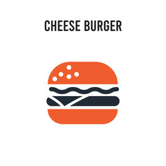 Cheese burger vector icon on white background. Red and black colored Cheese burger icon. Simple element illustration sign symbol EPS