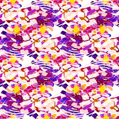 Fototapeta na wymiar Creative seamless pattern with beautiful bright abstract shapes. Colorful texture for any kind of a design. Graphic abstract background. Contemporary art. Trendy modern style.