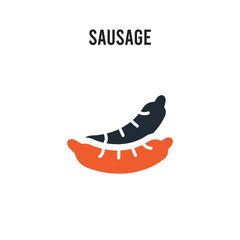 Sausage vector icon on white background. Red and black colored Sausage icon. Simple element illustration sign symbol EPS