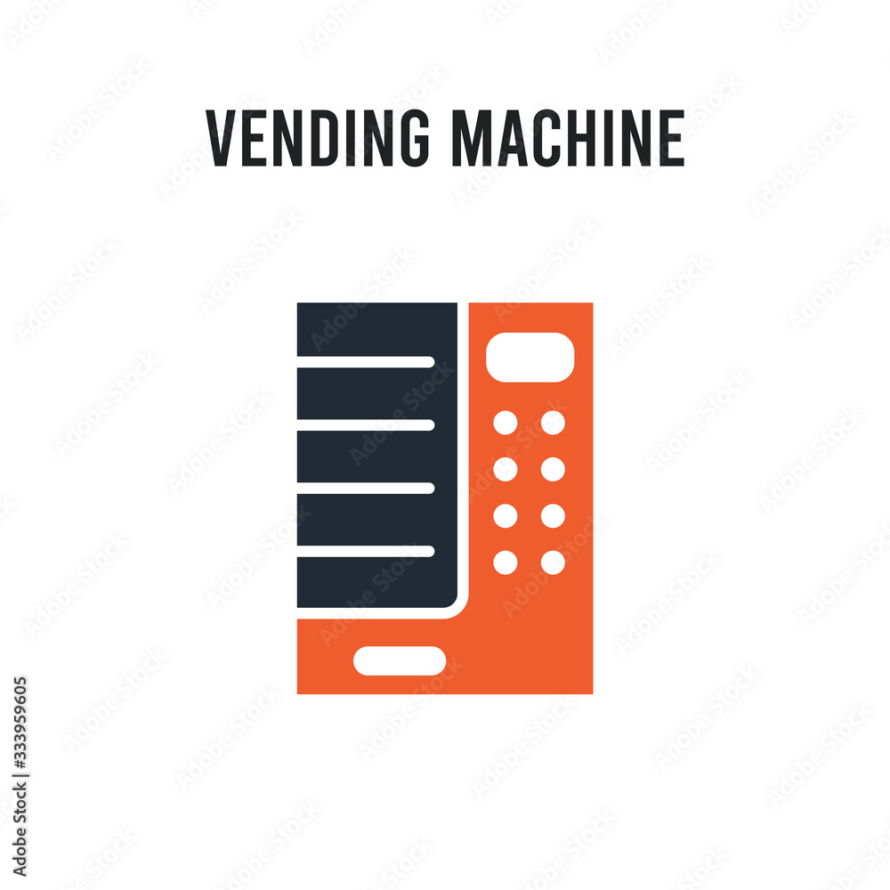 Poster vending machine vector icon on white background. red and black colored vending machine icon. simple 